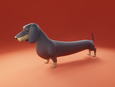 Day 13 - Dachshund 3d 3d art blender cartoon character character design clean cute dachshund design dog render