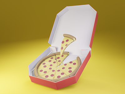 Day 14 - Pizza 3d 3d art blender cartoon cheese clean concept concept art different pizza pizza box render