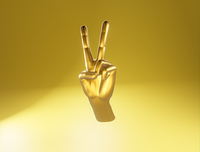 Day 26 - Golden Peace 3d 3d art blender clean concept design different golden hand peace product design render