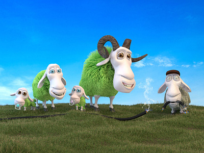 Sheep Family 3d 3d art blender branding cartoon character character design concept concept art design different render sheep