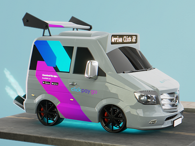 Arriva Click Van model 3d 3d art blender branding cartoon clean concept concept art design different product design render transport van