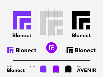 Blonect - Logo Design app brand brand design branding design flat icon identity logo minimal vector