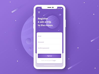 Daily UI #001 - Sign up app dailyui design flat signup form space ui