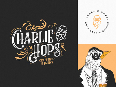 Charlie Hops craft beer beer branding branding graphic design logotype