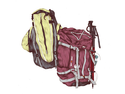 Backpacking backpacking digital hiking illustration outdoor pencil photoshop trekking wander wanderlust