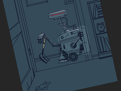 Cleaning Robot WiP cleaning illustration procreate robot