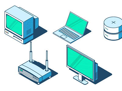 Icons computer icon illustration infography isometric router screen technology