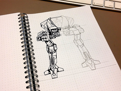 Robot Sketch illustration ink mech paper robot sketch
