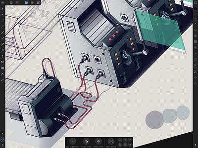 Processing Machines affinity designer concept illustration infographic information design isometric machine process processor