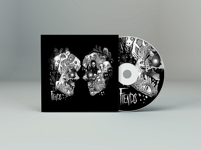 Fiends Album Mockup album album art album cover cdcover cover art creatures creepy design ghosts illustration illustrator metal metalart metalband monsters skulls