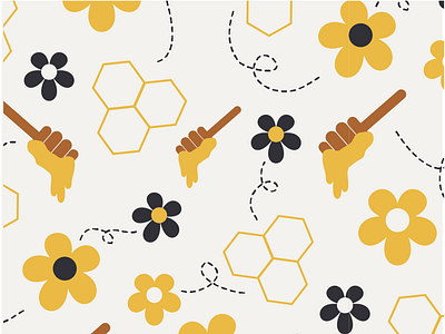 Oh Honey Branding Pattern adobe illustrator branding design graphic design logo
