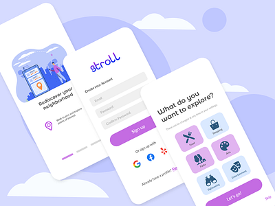 Stroll - App app design logo mobile ui ux