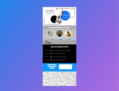 Cat Rescue Landing Page app design graphic design illustration minimal ui ux web website