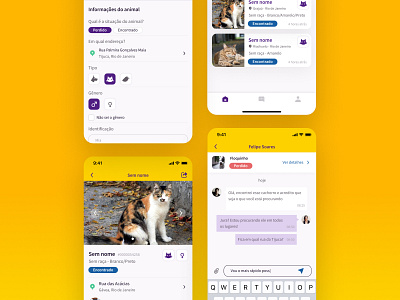 Pet Rescue App Design app app design cat cats design dogs illustration interface mobile app pet pet app pets rescue rescue app ui ui design uidesign uiux user interface design ux