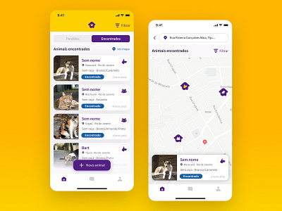 Pet Rescue App Concept app app design design gps home illustration interface location map mobile mobile app pet app screen ui ui design uidesign uiux user user interface design