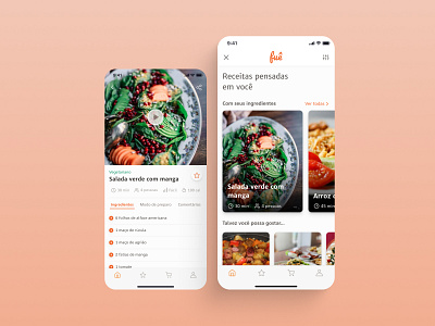 Recipe Food App Design UI app app design clean cook cooking app diet fitness food app mobile app recipe recipe app ui ui design uidesign user interface design