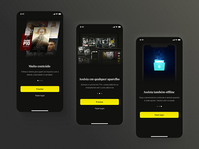 Video Streaming Onboarding App app app design dark dark mode dark theme dark ui darkmode mobile app on demand streaming app ui ui design uidesign user interface design ux ux design video app