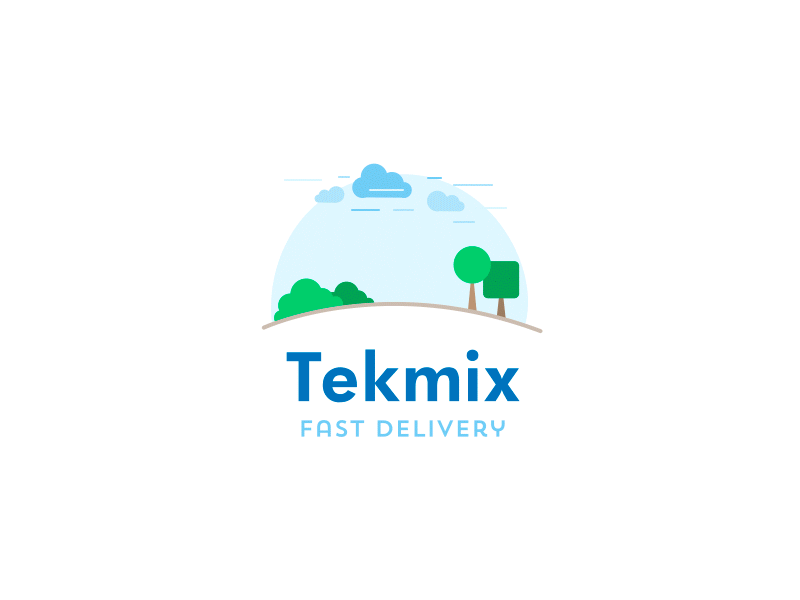 Tekmix Logo Animation Design animation car delivery flat gif icon illustration lined logo mlsdev motion outline