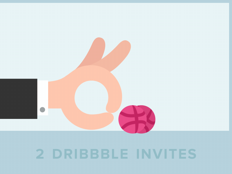 2 Dribbble Invites Giveaway animation ball design dribbble gif hand invitation invite motion smoth