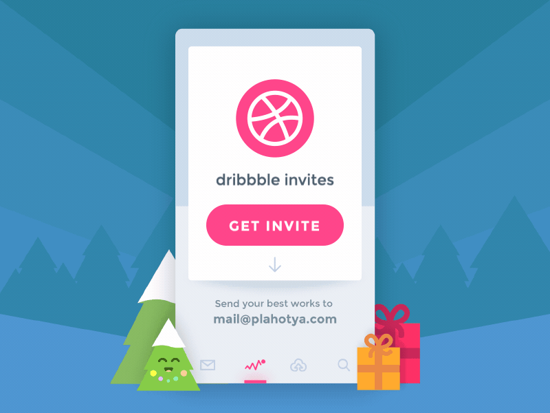 2 Dribbble Invites Giveaway animation dribbble free gif giveaway invitation invite new year tree ui
