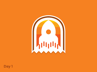 Daily Logo 1/50 - Rocketship branding dailylogochallenge illustration launch logo mark rocket space