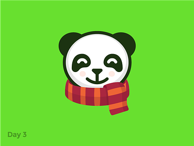 Daily Logo 3/50 - Panda Logo animal branding character child children cute fun funny dailylogochallenge illustration logo mark panda scarf