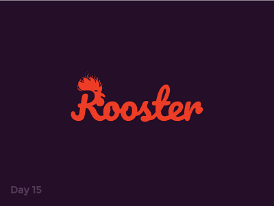 Daily Logo 15/50 - Rooster Lettering Logo branding calligraphy character cock dailylogo dailylogochallenge fire flame logo mark rooster symbol