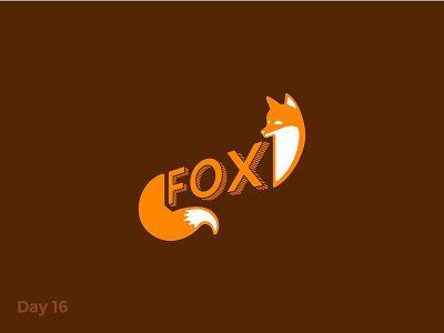 Daily Logo 16/50 - Fox Logo animal branding character dailylogo dailylogochallenge fox illustration lettering logo mark orange symbol