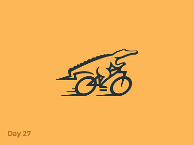 Daily Logo 27/50 - Bicycle Logo alligator bicycle bike branding crocodile dailylogo dailylogochallenge flat illustration logo mark motion