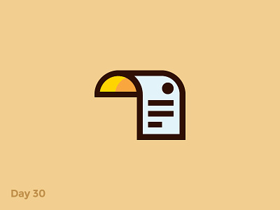 Daily Logo 30/50 - Paper Toucan Logo bird blank branding dailylogo dailylogochallenge flat illustration logo mark minimal paper toucan