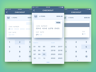 Daily UI 002/100 - Credit Card Checkout 002 checkout clean credit card daily challenge dailyui ios mobile design simple steps ui ux