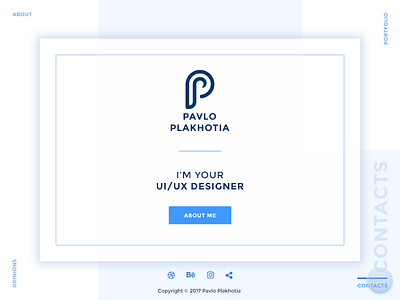 Personal Website Design Relaunch blue clean design landing page may1reboot pavlo plakhotia personal site portfolio simple ui ux website design