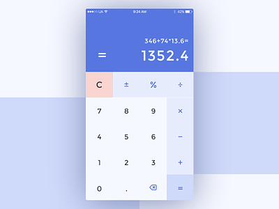 Daily UI 004/100 - Calculator 004 blue calculation calculator clean daily challenge dailyui digits mobile design simple ui ux