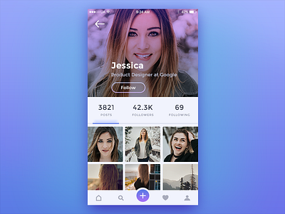 Daily UI 006/100 - User Profile 006 application clean daily challenge dailyui mobile design photo profile social ui user ux