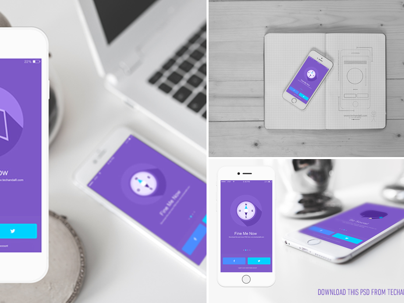 Download iOS App Showcase Mockup PSD by Rubayath Rahman | Dribbble ... PSD Mockup Templates