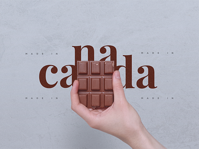 MADE IN CANADA aesthetic canada chocolate chocolate bar composition design dessert graphic graphicdesign gray sweet type typography