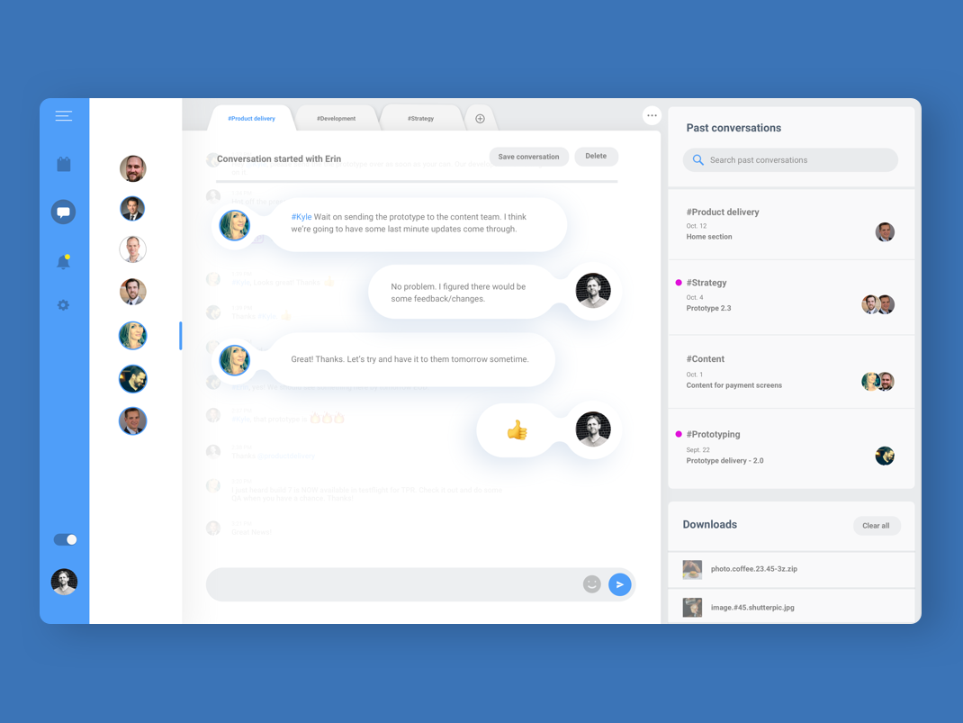 Productivity app design - direct messaging by Chris Partise on Dribbble