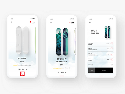 Burton Snowboard Customizer (mobile app concept)