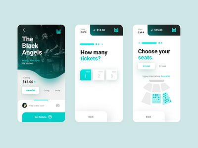 Bands in town :: Purchasing tickets app band bands concert ecommerce mobile design mobile ui ui