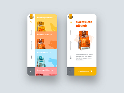 Twist'd Q BBQ Mobile Redesign bbq layout mobile design mobile ui navigation ui ui ux