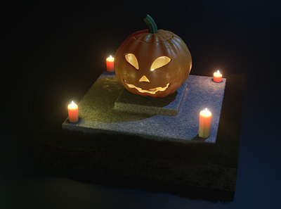 Halloween Pumpkin 3dmodel altar blender candles design eevee halloween horror photoshop pumpkin season