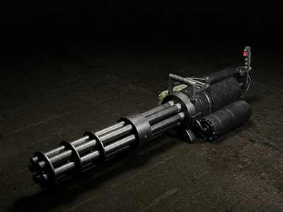 Minigun-Machine Front 3dmodel arm army blender cycles design heavy machine minigun photoshop render weapon