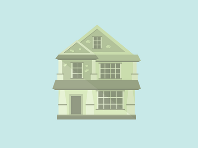 A house with the case of the shingles flat house illustrator shingles vector