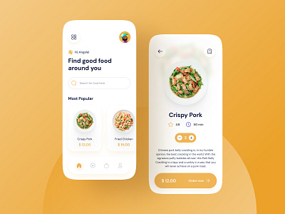 Food Delivery App app clean dailyui design flat food app food delivery app icon minimal typography ui ux vector