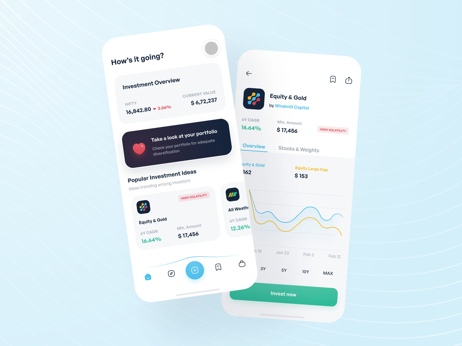 Investment Portfolio App by Mandar Chaudhari for Piqo Studio on Dribbble