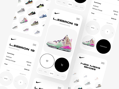 Nike App Design app app design clean design ios app design lebron minimal nike shoes sneaker sports typography ui ux