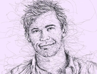 cris mib scribble art portrait commission design flat illustration illustrator minimal portrait scribble vector work