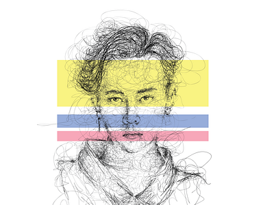 g dragon scribble portrait art