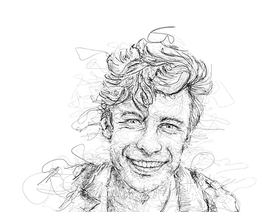 shawn mendes scribble portrait art commission design icon illustration illustrator minimal portrait scribble vector work