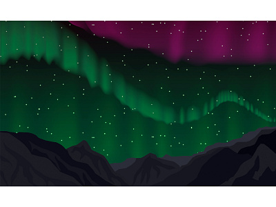 Northern lights aurora borealis artwork aurora borealis beauty night design art gladinent hill illustration illustration art moonshine night sky sky stars weather